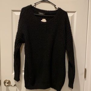 Black cable knit sweater